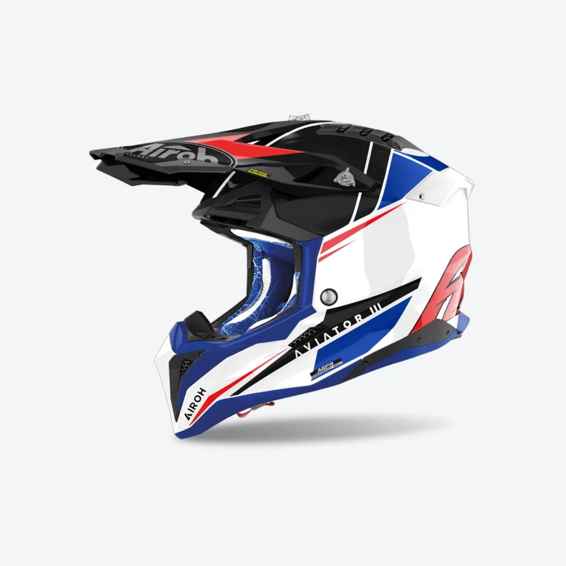 Casco para Moto Airoh Aviator 3 Push Blue/Red Gloss